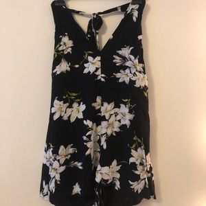 halter neck floral romper